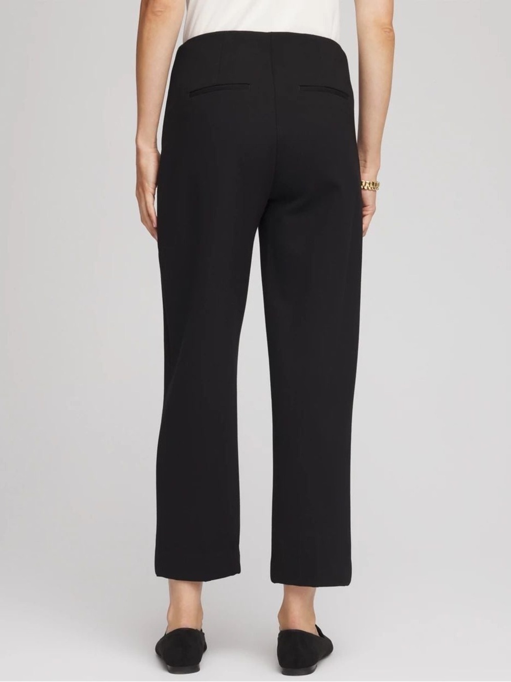 Chico's Women’s Dress Pants Slim Straight With Elastic Invisable Waist 00 Short - Picture 12 of 15